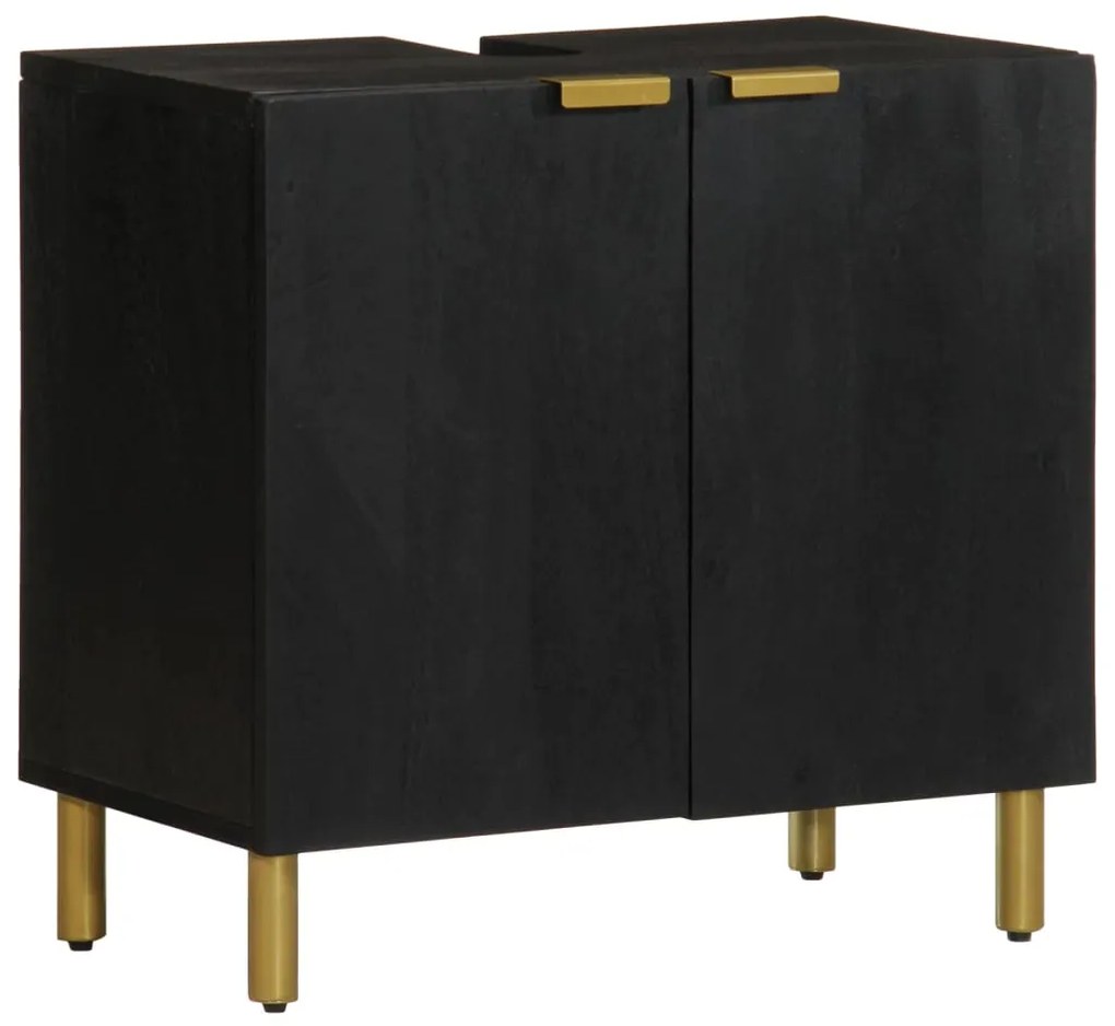 vidaXL Dulap chiuveta de baie, negru, 62x33x58 cm, lemn prelucrat