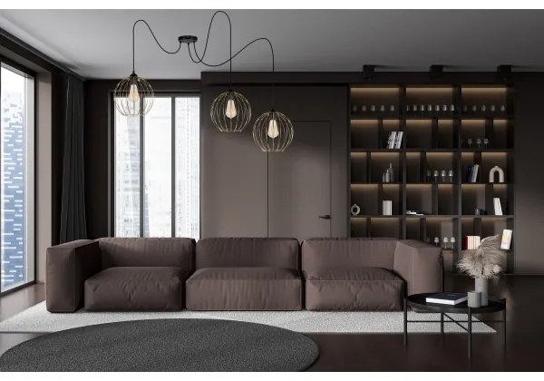 Lustră pe cablu MATT 3xE27/60W/230V neagră/aurie