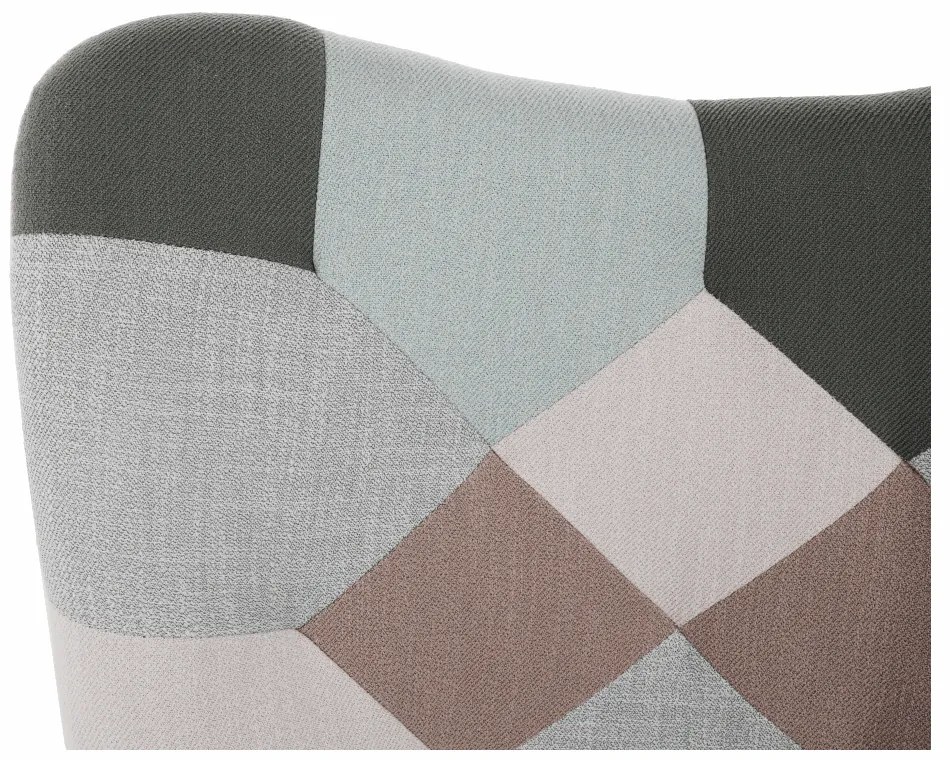 Fotoliu balansoar, patchwork verde-alb/alb/fag, GERON