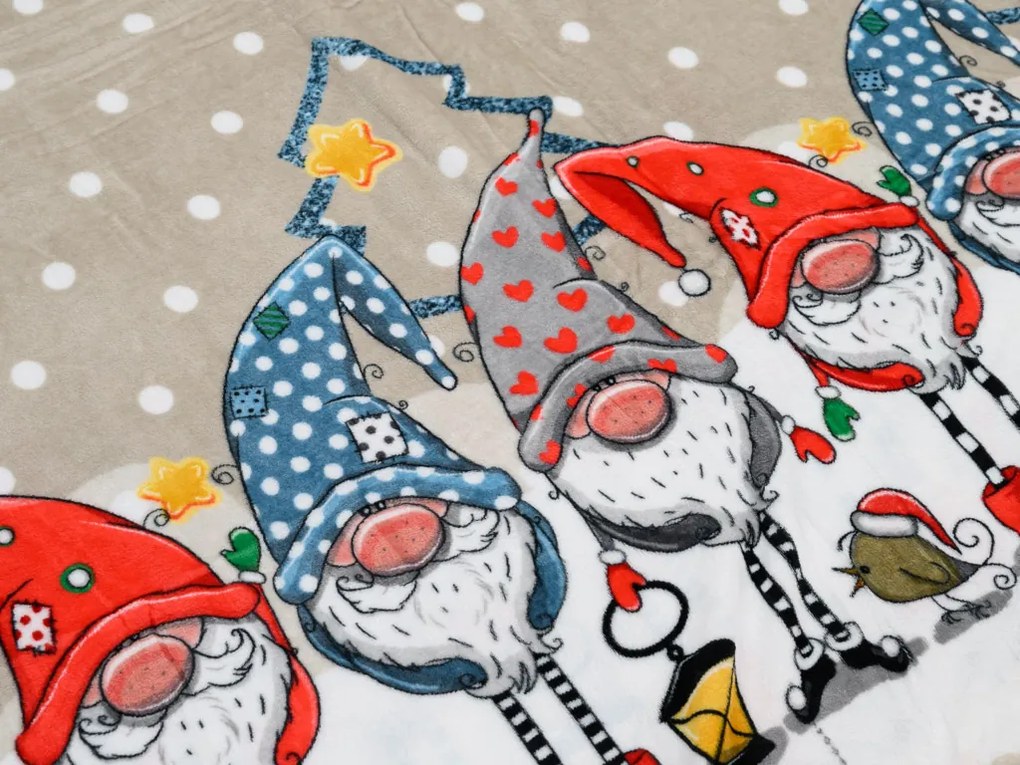 Lenjerie cocolino GNOME bej Dimensiune lenjerie de pat: 70 x 90 cm | 140 x 200 cm