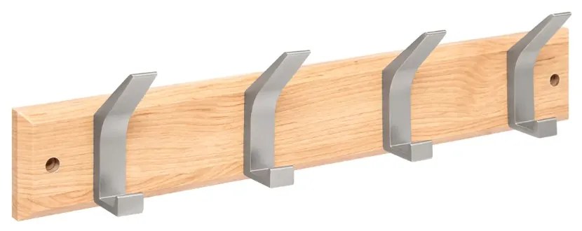 Cuier perete Ziny Gray, mdf, 4 carlige, 45 x 6.5 x H 10 cm