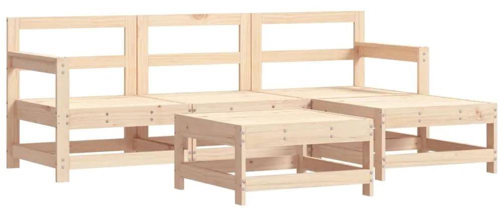 3186186 vidaXL Set mobilier relaxare de grădină 5 piese lemn masiv de pin