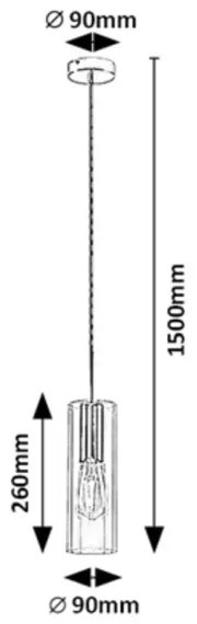 Lustră pe cablu ESTA 1xE27/40W/230V transparent/crom Rabalux 72048