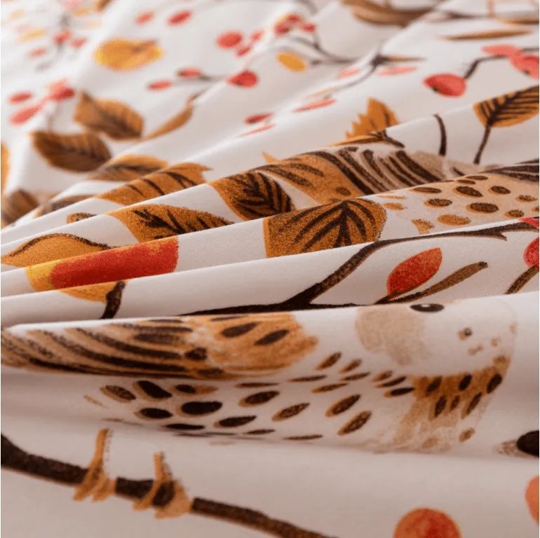 Lenjerie de pat din microfibra BIRDS PUMPKIN maro Dimensiune lenjerie de pat: 2 buc 70 x 90 cm | 200 x 220 cm