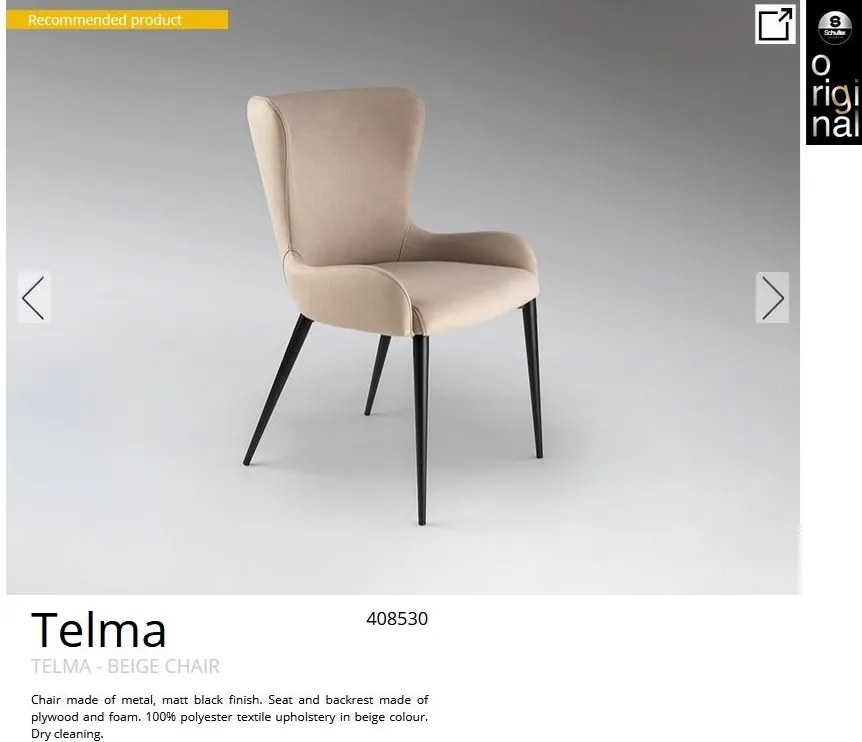 Scaun dining design elegant Telma bej