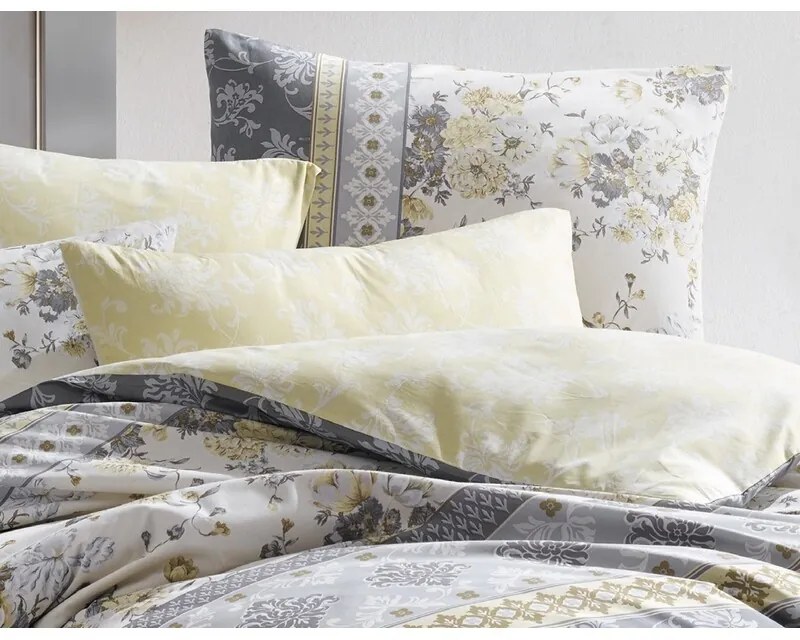 BedTex Lenjerie de pat din bumbac Vera gri, 220 x200 cm, 2 bucăți 70 x 90 cm