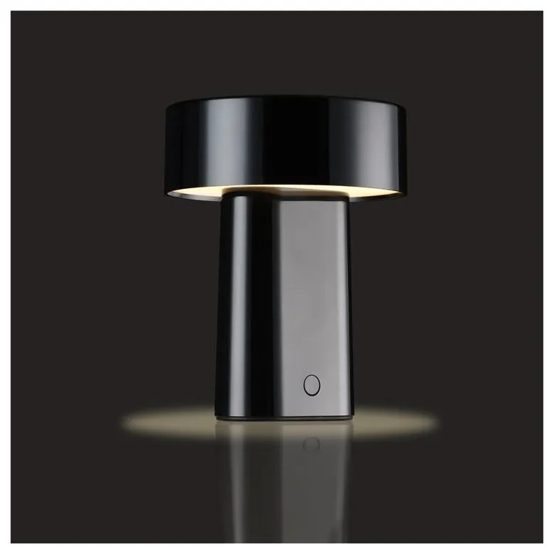 Veioză neagră LED din plastic (înălțime 18 cm) Oblong – Zone