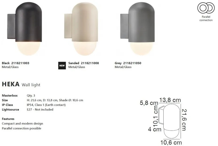 Aplica de perete pentru iluminat exterior design modern IP54 HEKA bej nisip