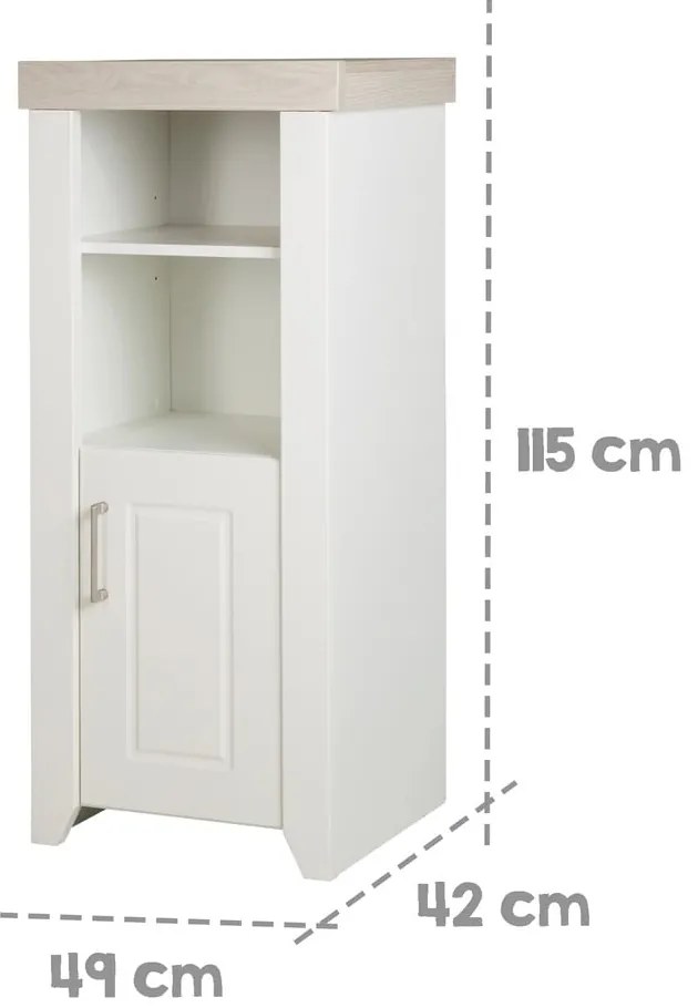 Bibliotecă pentru copii albă 49x115 cm Felicia – Roba