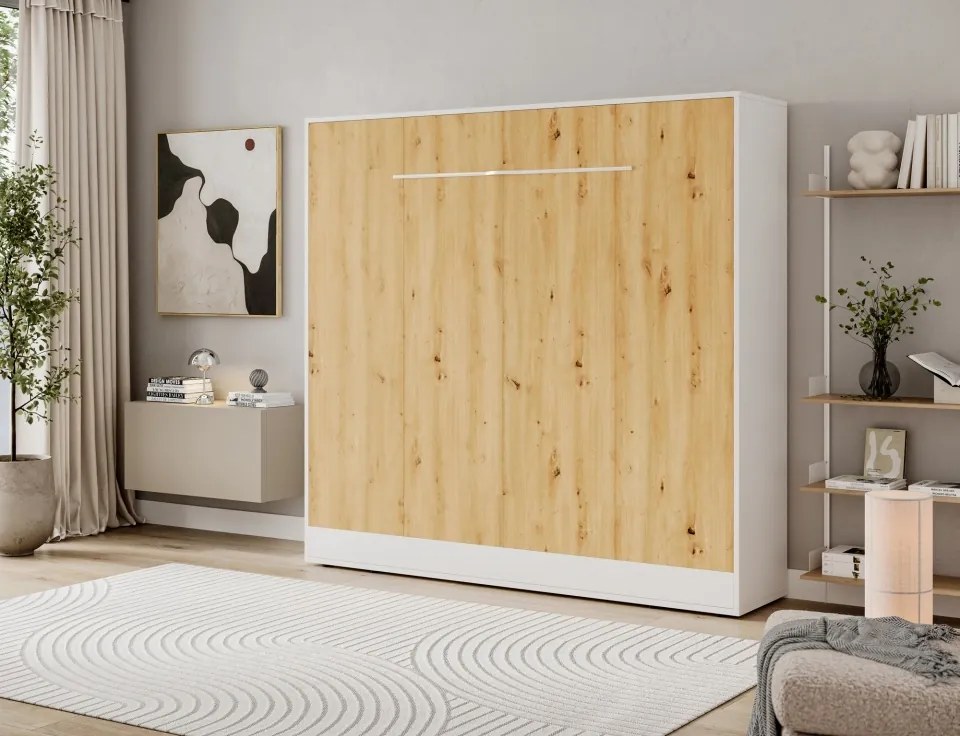 Pat rabatabil Devesto Horizontal Wall 160 Artisan Eiche LED, 200x160 cm – Artisan Eiche