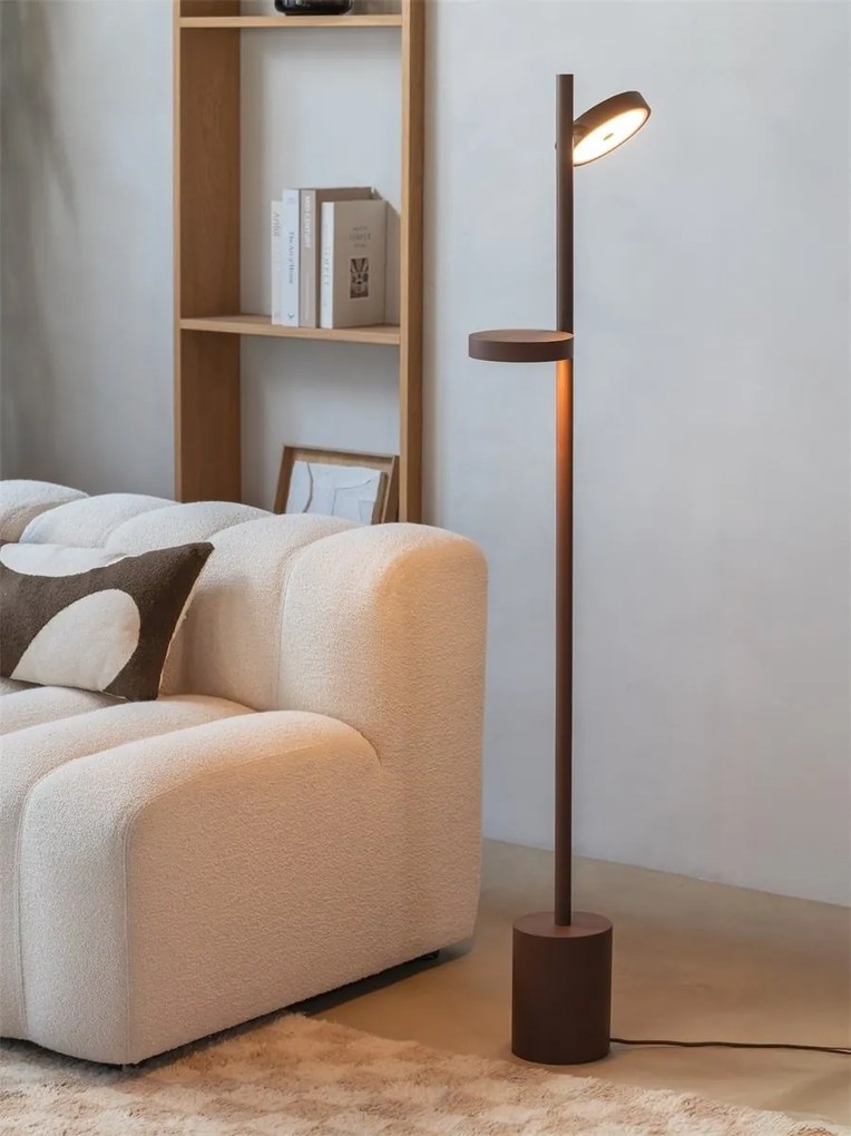 Lampadar LED din lemn de frasin maro Okinawa