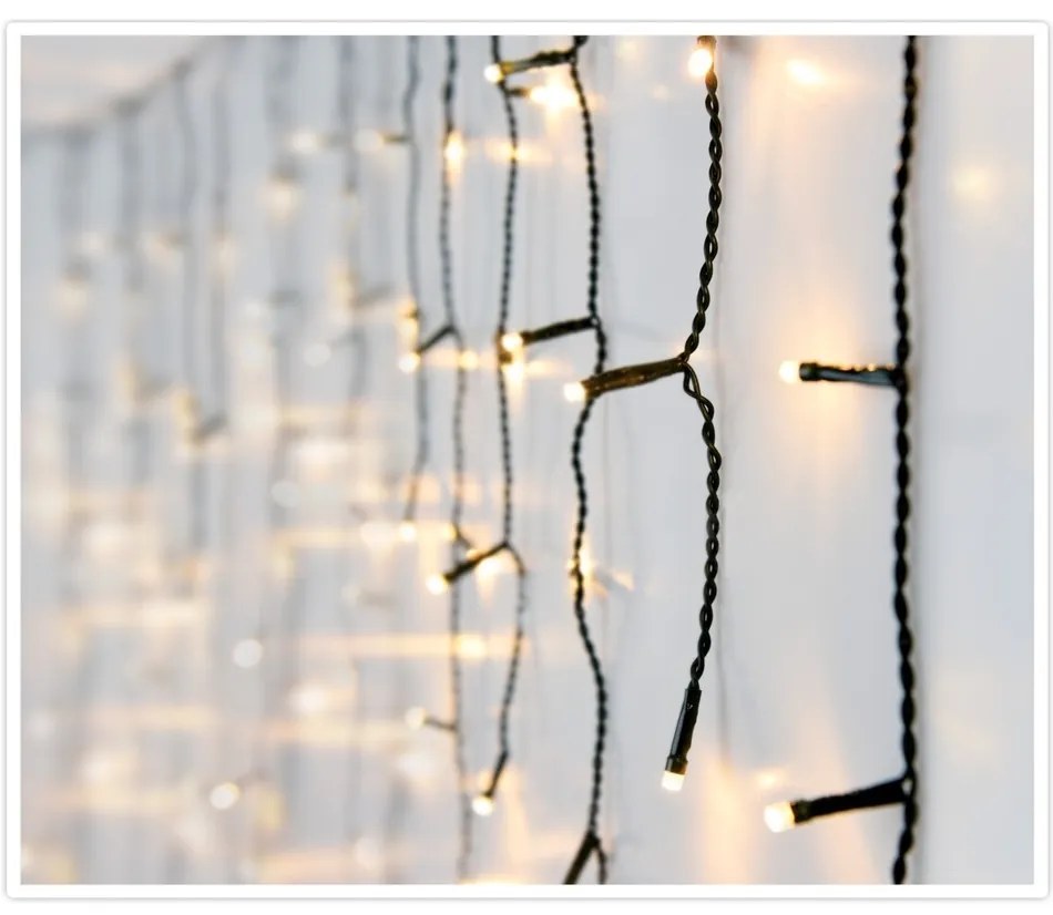 Instalație luminoasă de Crăciun Icicle alb cald, 180 LED, M