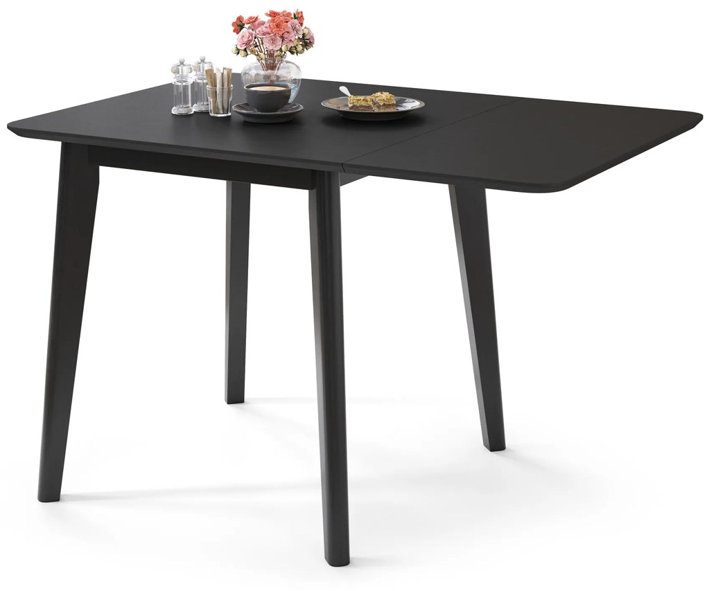 MAZZONI EXPORT ROXY Negru - MASĂ RABATABILĂ DE LEMN PENTRU BUCĂTĂRIE/SUFRAGERIE RETRO EXTENSIBILĂ