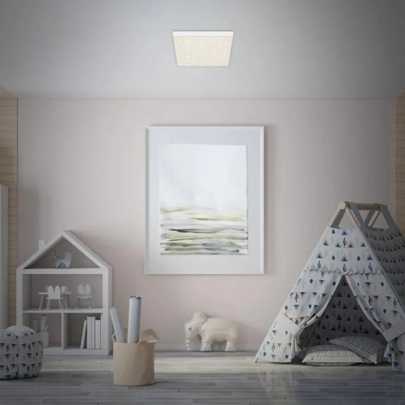 Mini Plafoniera LED alb cu efect starlight STAR SKY 21x21cm