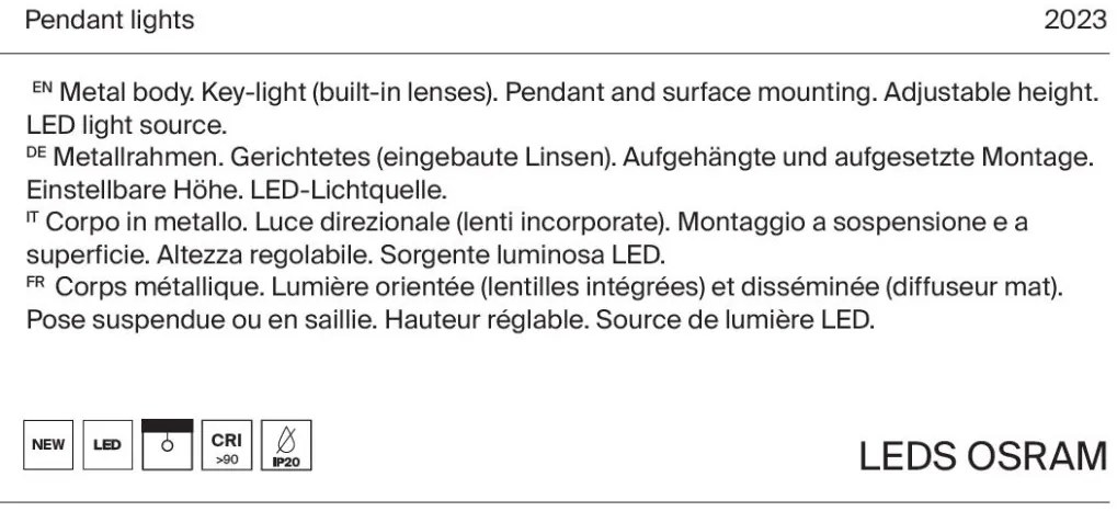 Lustra suspendata design tehnic Points alb