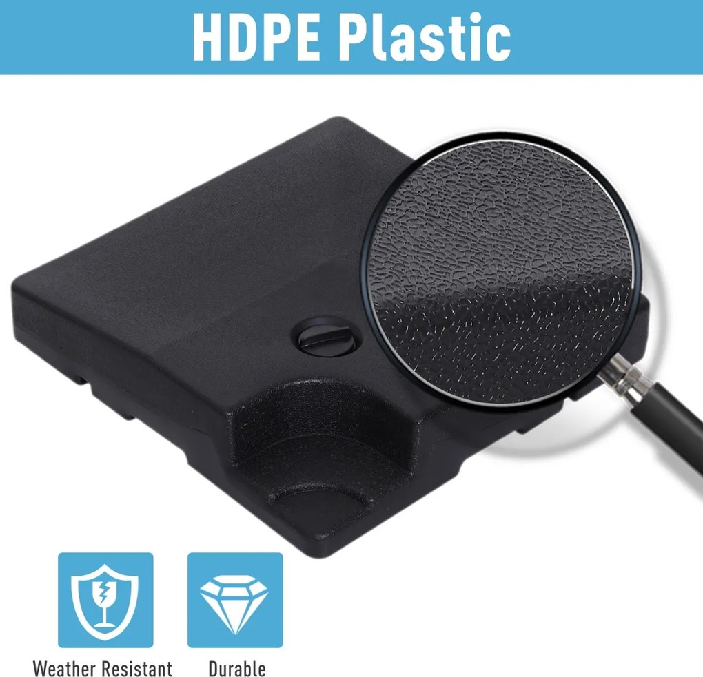 Outsunny Set 4 Baza Incrucisata pentru Umbrela de Gradina de Umplut cu Apa si Nisip,Negru, 51x51x12cm