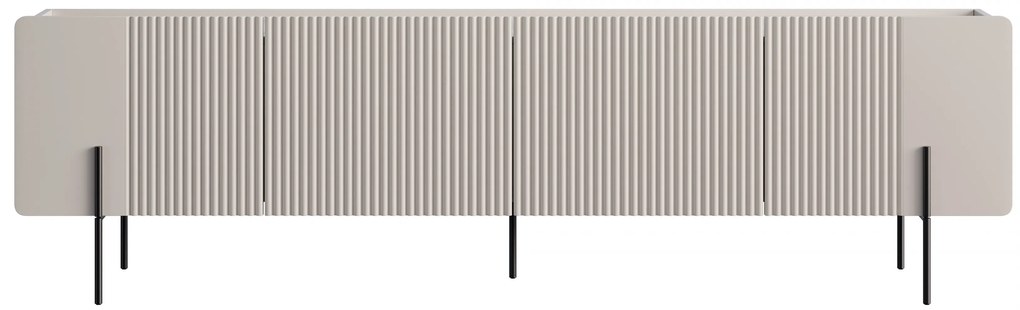 Dulap TV Malmi 200 cm pe soclu de metal - cașmir / crem / picioare negre