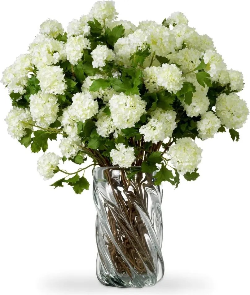 Buchet artificial LUX din 36 fire Hortensii albe, Hydrangeas snowball