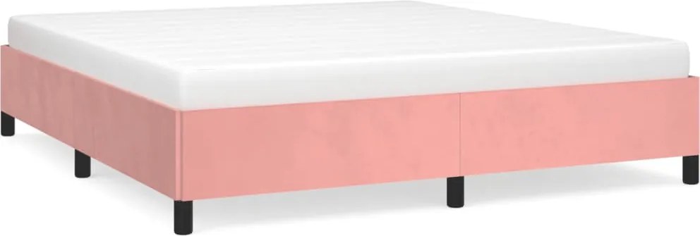 vidaXL Cadru de pat, roz, 180x200 cm, catifea