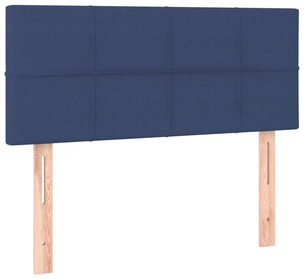 346010 vidaXL Tăblie de pat, albastru, 80x5x78/88 cm, textil