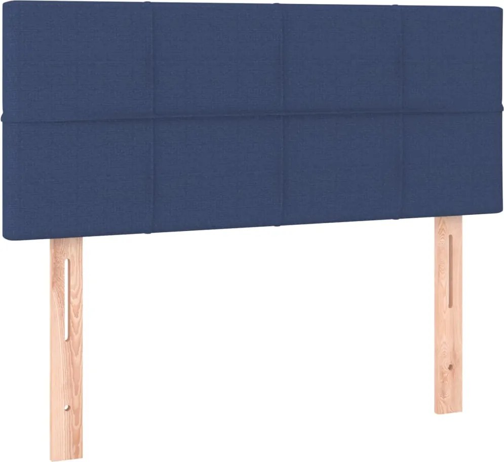 vidaXL Tăblie de pat, albastru, 80x5x78/88 cm, textil
