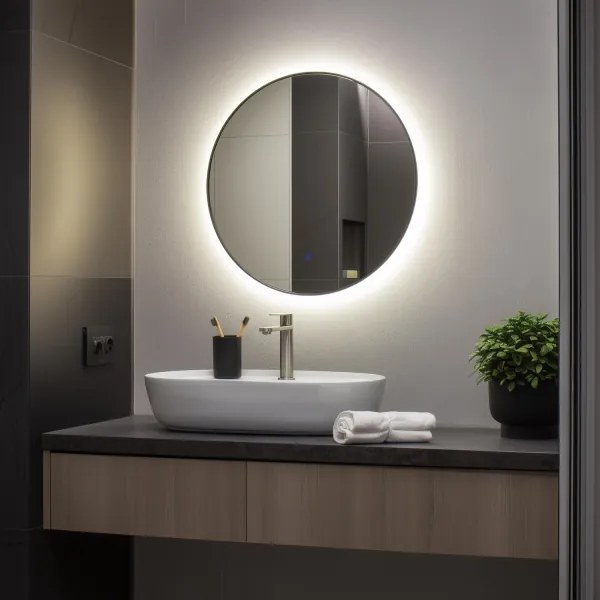 Brilagi - Oglindă de baie VENA BLACK cu LED, 19W/230V, 60 cm, IP44, CRI 90, dimerizabilă + CCT