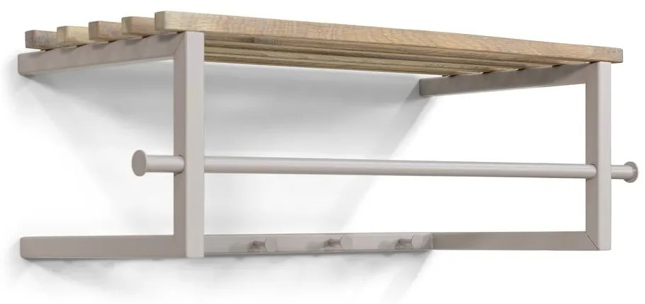 Cuier de perete în culoare naturală/taupe cu raft din metal 76 cm Marco – Spinder Design