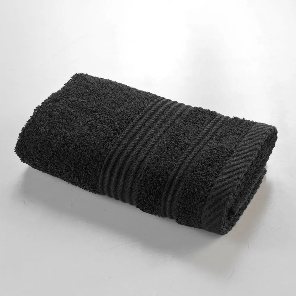 Prosop negru din bumbac din frotir 30x50 cm Tendresse – douceur d'intérieur