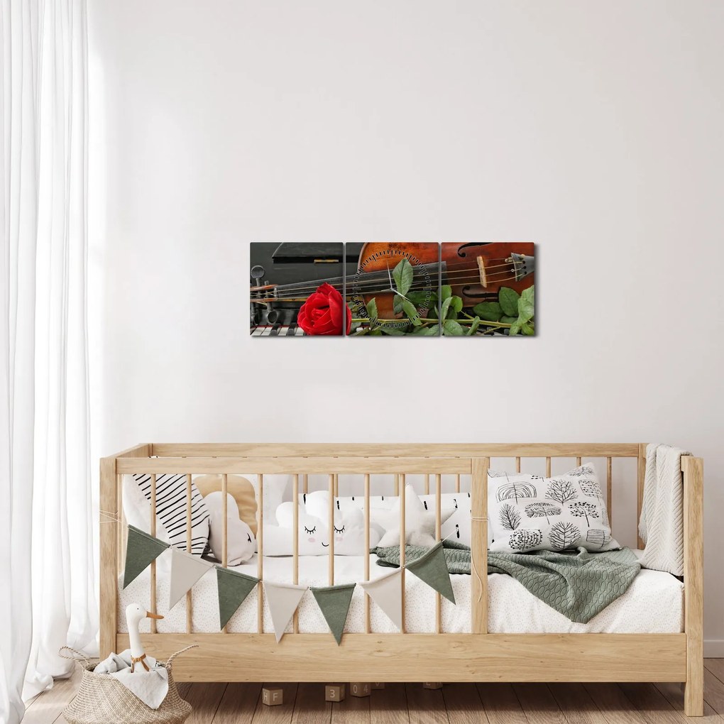 Tablou- Amintire de muzicean (cu ceas) (90x30 cm)