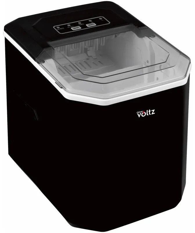 Aparat cuburi de gheata Oliver Voltz OV51447B, 120W, 12 kg/24 h, 1.3 L, 9 cuburi/cicluri, Indicator de gheata si apa, Negru