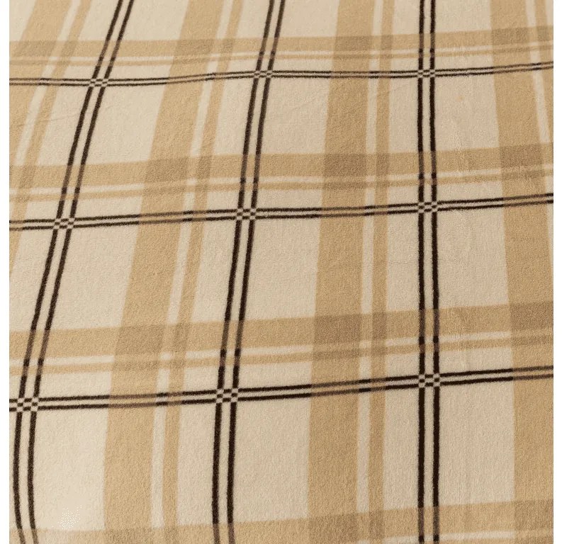 Lenjerie de pat din microplus PLAID crem Dimensiunile lenjeriei: 2 buc 70 x 90 cm | 200 x 220 cm