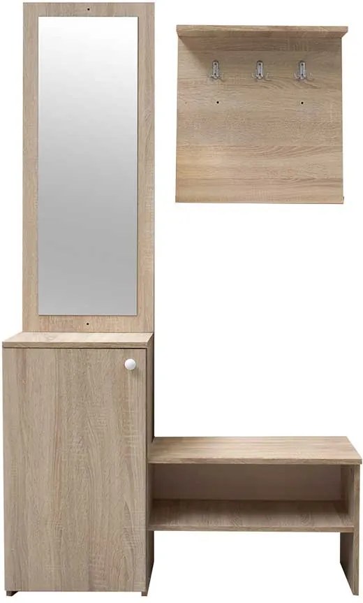 CUIER CU OGLINDA,100X30X200 CM,CULOARE SONOMA,PAL