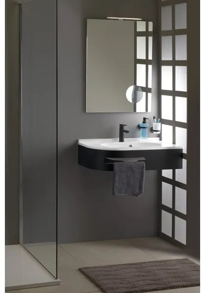 Sapho - Lavoar de colț încastrat PULSE 75x43 cm marmură/alb