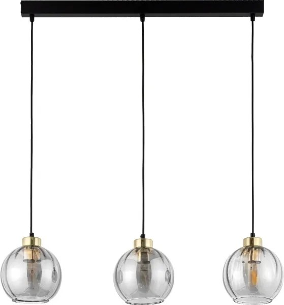 Lustră LED pe cablu DEVI 3xE27/15W/230V negru/fumuriu