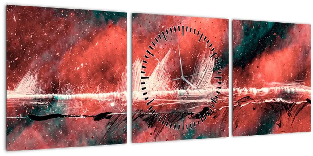 Tablou - Explozie în petrol (cu ceas) (90x30 cm)