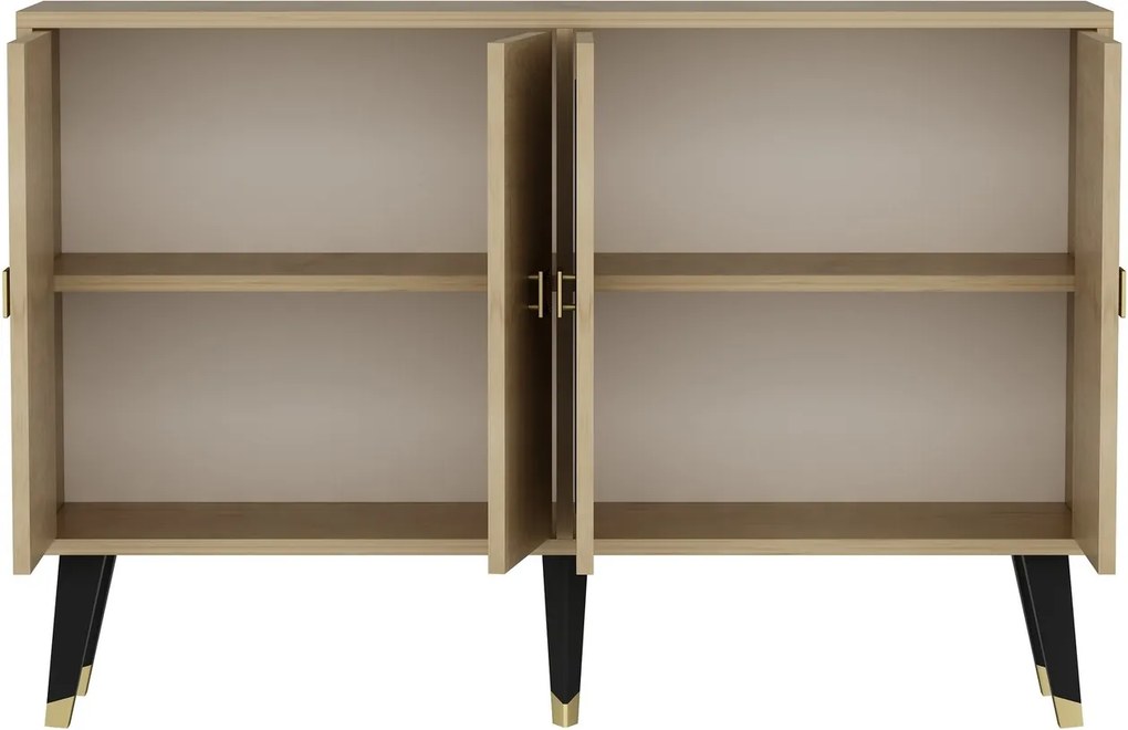 Consola, Hanah Home, Ansel, 120x80x30 cm, Stejar safir / Aur