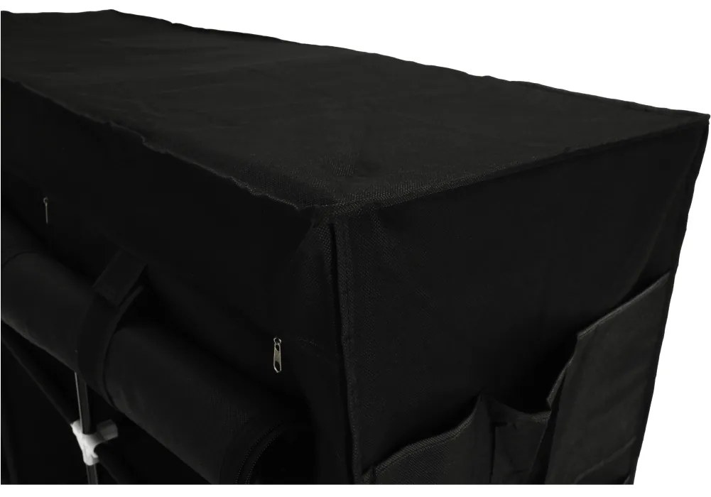 Organizator de garderoba, material textil metal, negru, TARON VNW05