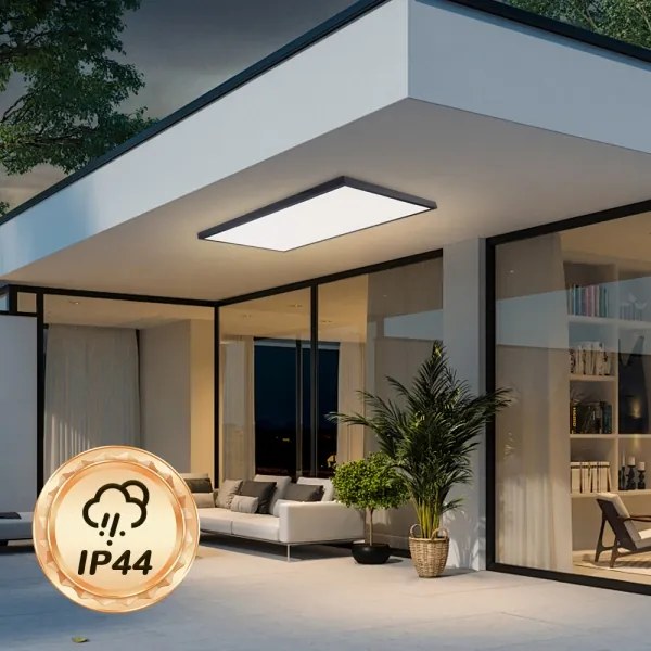 Brilagi - LED Plafonieră LED pentru baie FRAME, 96W, 230V, 120x60 cm, IP44, negru