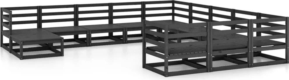 vidaXL Set mobilier de grădină, 12 piese, lemn masiv de pin