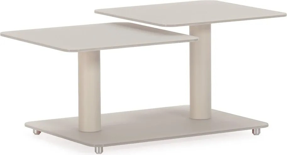 Măsuță de cafea crem din sticlă 54x115 cm Elvi – Marckeric