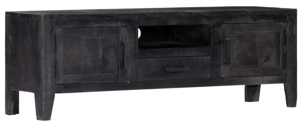 vidaXL Comodă TV, negru, 118 x 30 x 40 cm, lemn masiv de mango