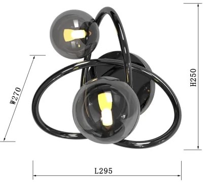 Aplică LED NANCY Wofi 4014-205 2xG9/3,5W/230V negru/crom