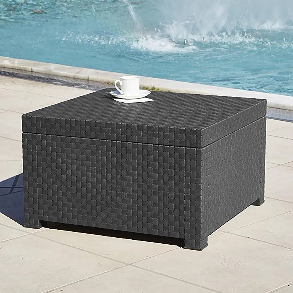 Măsuță de cafea pentru grădină din ratan artificial 56x56 cm – Juinsa