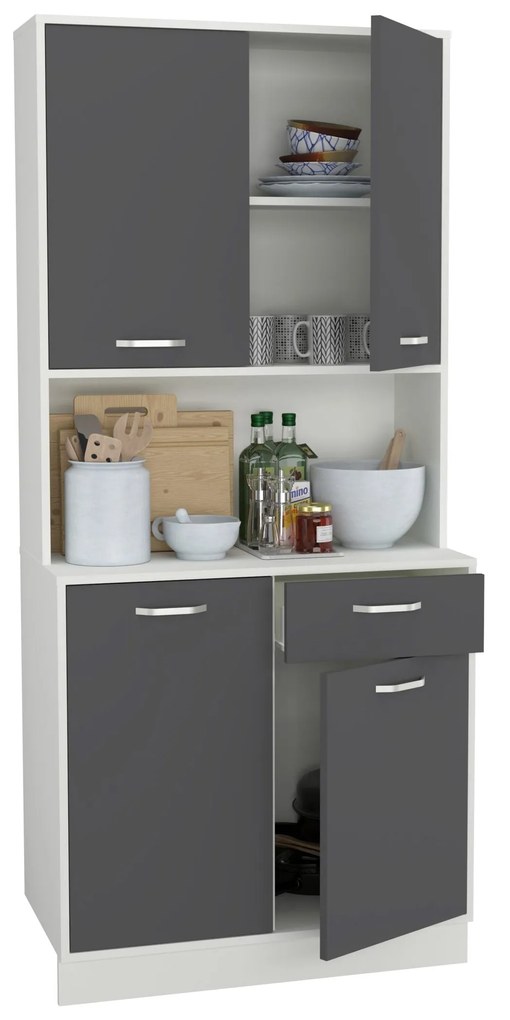 Bufet Oma, Antracit/Alb, L 84 cm