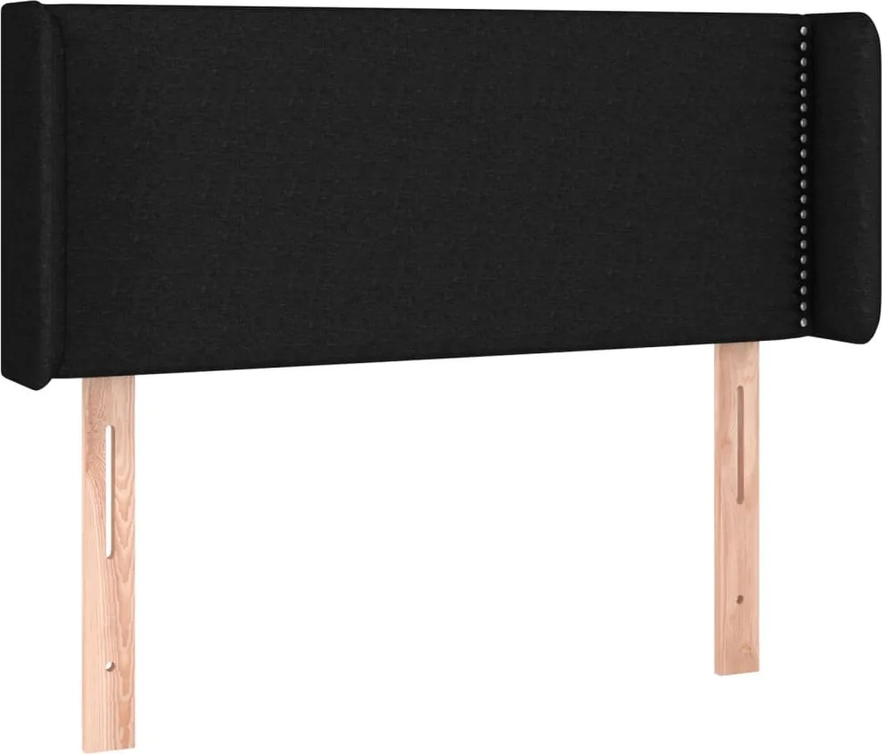 vidaXL Tăblie de pat cu aripioare negru 93x16x78/88 cm textil