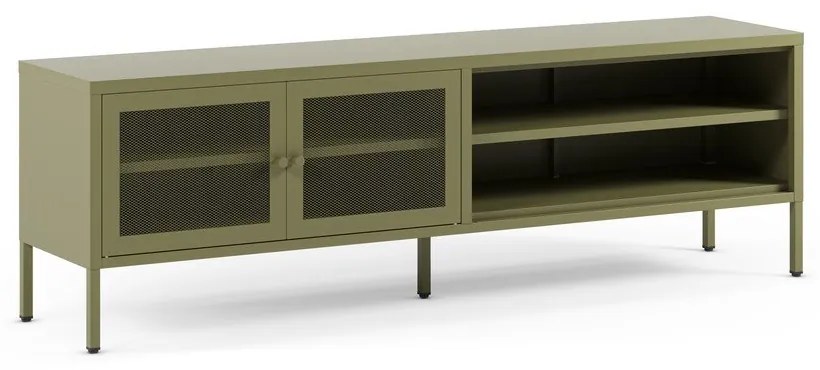 Comodă TV verde din metal 160x50x35 cm Fayna – Marckeric