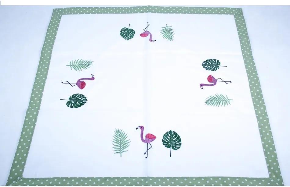 Faţă de masă Flamingo, verde, 85 x 85 cm