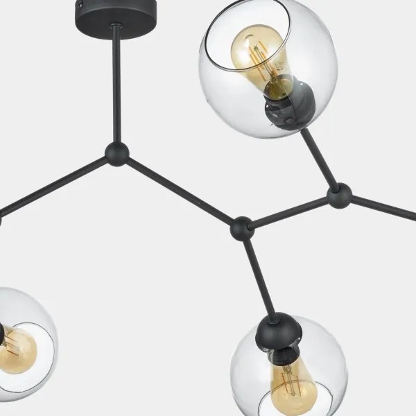 Lustră aplicată FAIRY 6xE27/60W/230V neagră