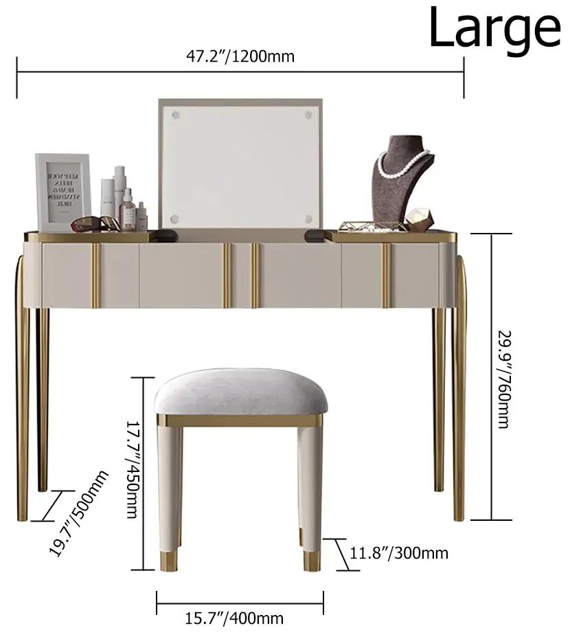 Masa de toaleta pentru machiaj in stil Art Nouveau Culoare - Champagne DEPRIMO 20553