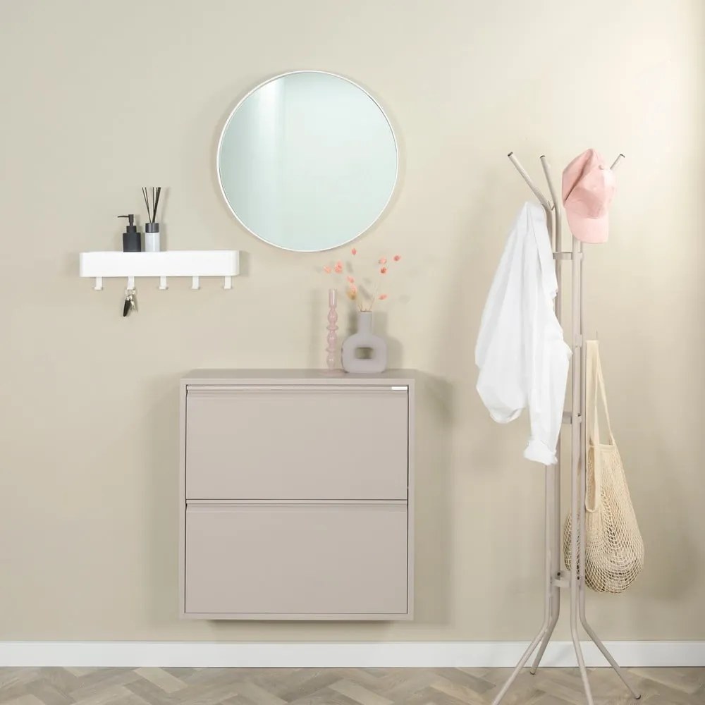 Pantofar taupe cu deschidere înclinată din metal 75x77,5x22,5 cm Billy – Spinder Design